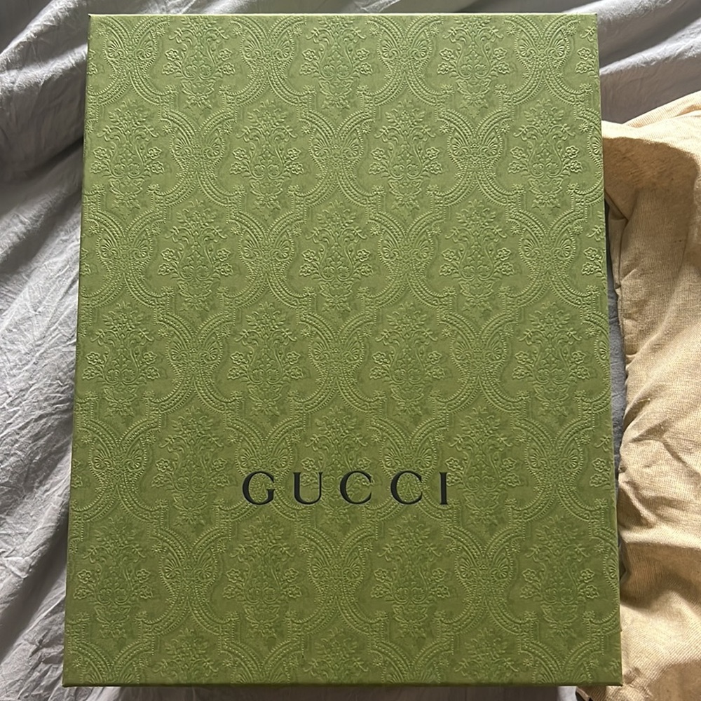 Gucci Blue Monogram Denim Slide Sandals - Picture 3 of 7